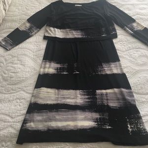 Dress size 4 Black and White polyester